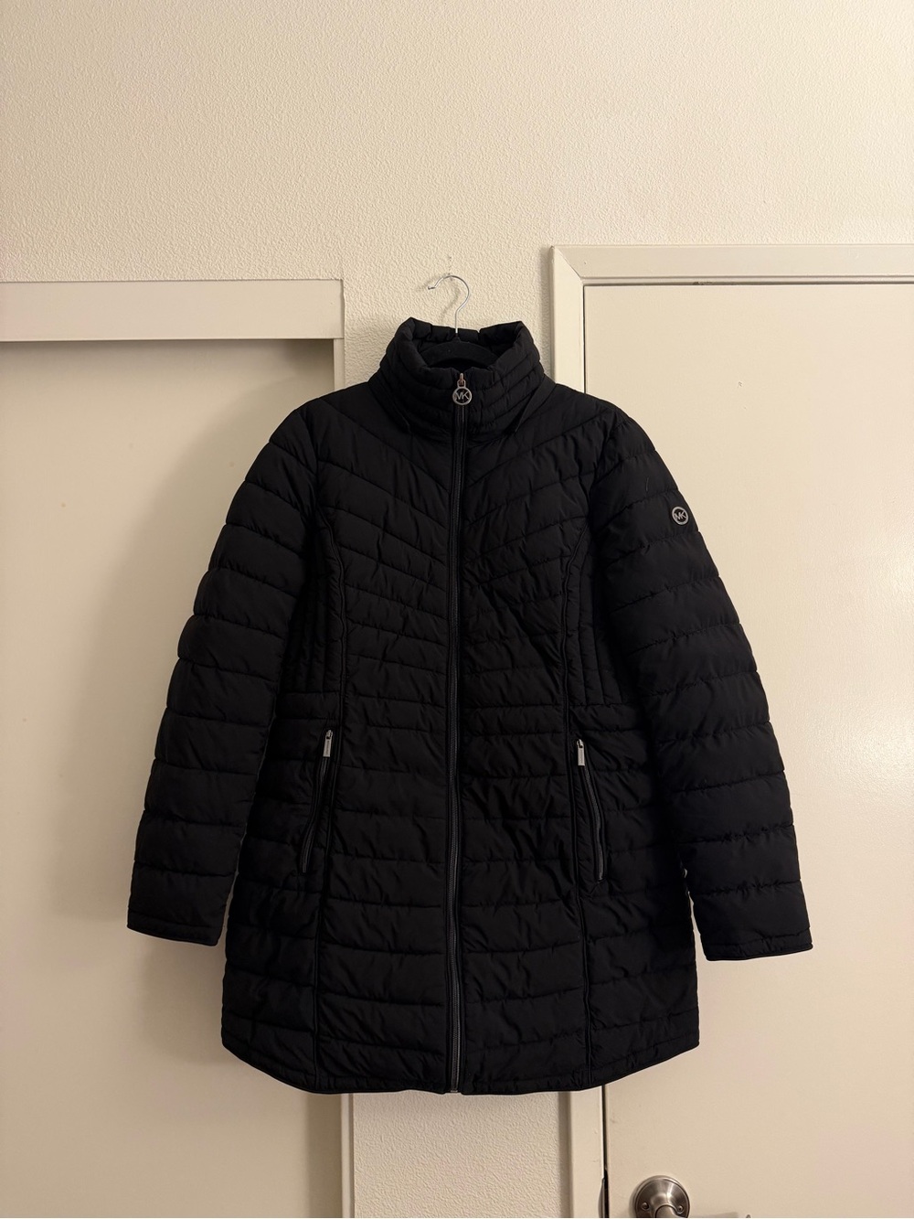 Michael Kors Black Quilted Long Puffer Coat